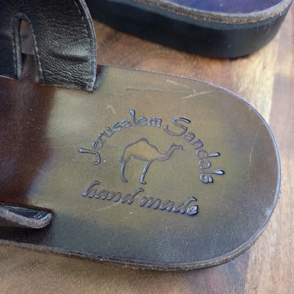 Jerusalem Sandals Peter Leather Toe Strap Sandal Men's 43 (10) Brown (HTF Size)